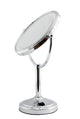Dolphy 5X & 1X LED Tabletop Magnifying Mirror, DMMR0024, Silver, 8" Diameter, 360° Swivel, Halo Lighting