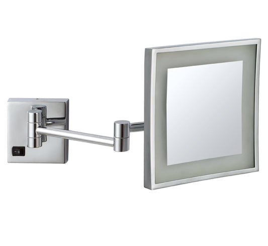 Dolphy 5X LED Magnifying Mirror DMMR0041, Chrome, 8" Wall Mount, Swivel, Extendable Arm