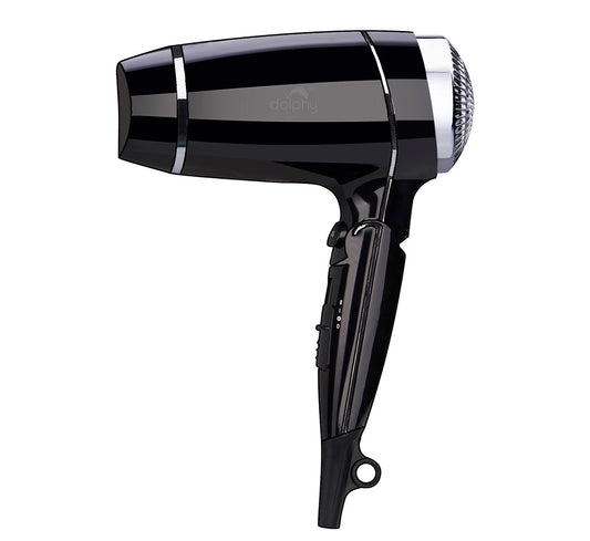 Dolphy Wall-Mounted Foldable Hair Dryer 1875W Black, Dual Air, Quiet, Energy Efficient