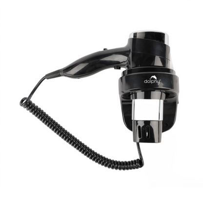 Dolphy Wall-Mounted Hair Dryer 1875W Black - DPHD0023, Dual Speed, AC Motor, AS/NZS Compliant