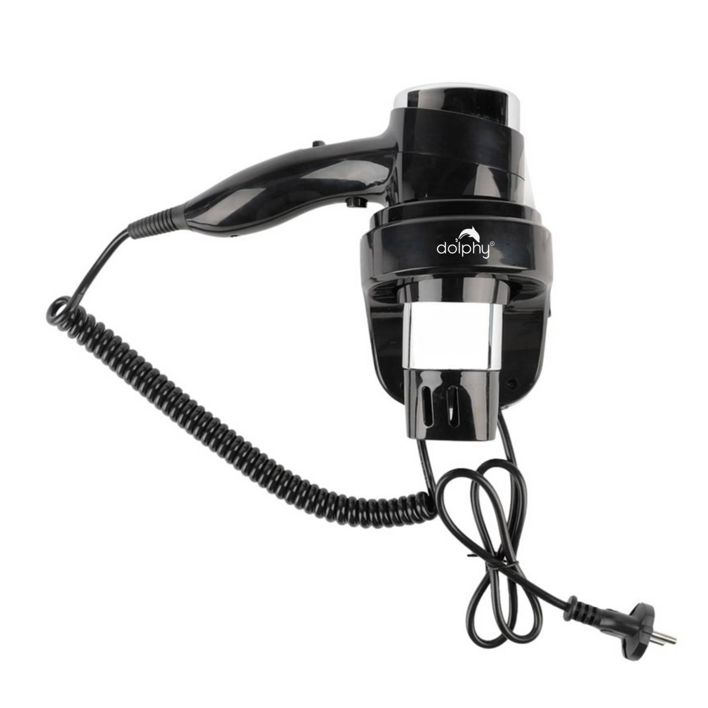 Dolphy Wall-Mounted Hair Dryer 1875W Black - DPHD0023, Dual Speed, AC Motor, AS/NZS Compliant