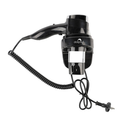 Dolphy Wall-Mounted Hair Dryer 1875W Black - DPHD0023, Dual Speed, AC Motor, AS/NZS Compliant