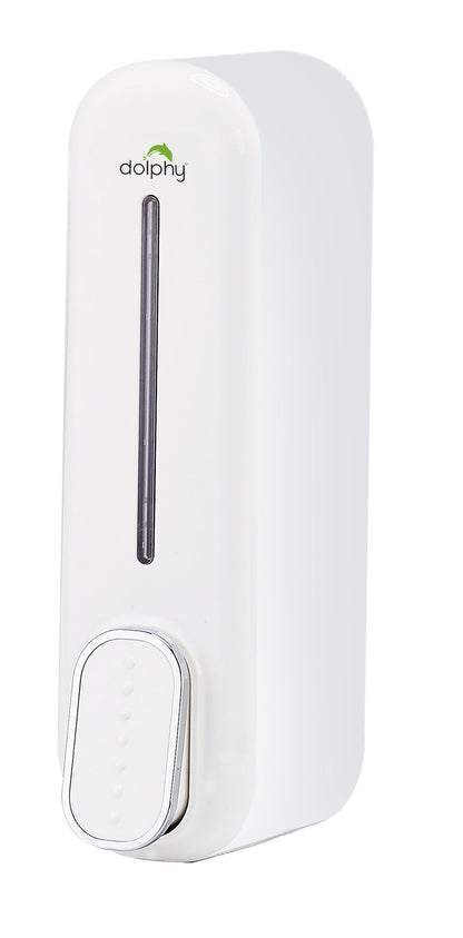 Dolphy Manual Soap Dispenser 300ml DSDR0018, ABS Plastic, Wall Mount, White