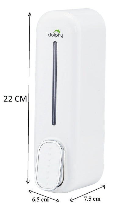 Dolphy Manual Soap Dispenser 300ml DSDR0018, ABS Plastic, Wall Mount, White