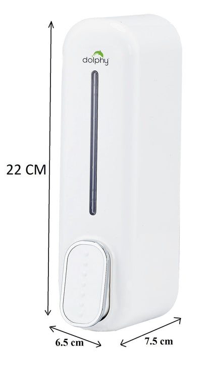 Dolphy Manual Soap Dispenser 300ml DSDR0018, ABS Plastic, Wall Mount, White