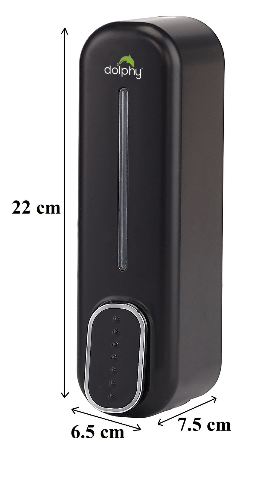 Dolphy Manual Soap Dispenser 300ml Black - ABS Plastic, Easy Refill, Wall Mount, Versatile Use