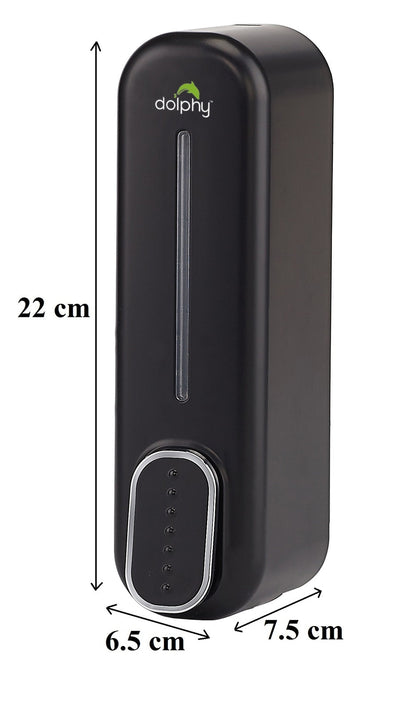 Dolphy Manual Soap Dispenser 300ml Black - ABS Plastic, Easy Refill, Wall Mount, Versatile Use