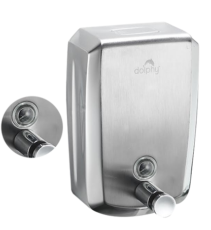 Dolphy Stainless Steel Soap Dispenser 1000ml DSDR0037, Manual, 304 Stainless, Silver, Easy Refill