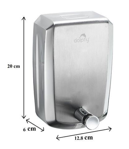 Dolphy Stainless Steel Soap Dispenser 1000ml DSDR0037, Manual, 304 Stainless, Silver, Easy Refill