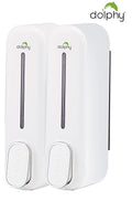 Dolphy Manual Soap Dispenser 300ml Pack of 2, ABS Plastic, Wall Mount, White, DSDR0043