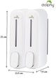 Dolphy Manual Soap Dispenser 300ml Pack of 2, ABS Plastic, Wall Mount, White, DSDR0043 – view 3