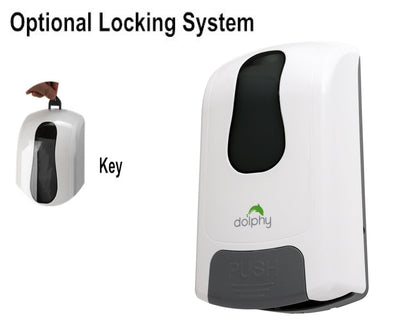 Dolphy Manual Soap-Sanitiser Dispenser 1000ML White DSDR0045 ABS Plastic Refillable Key Lock