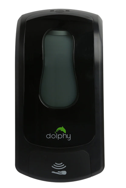 Dolphy Automatic Soap-Sanitiser Dispenser 1000ML Black, Wall Mounted, Refillable, Infrared Sensor, ABS Plastic