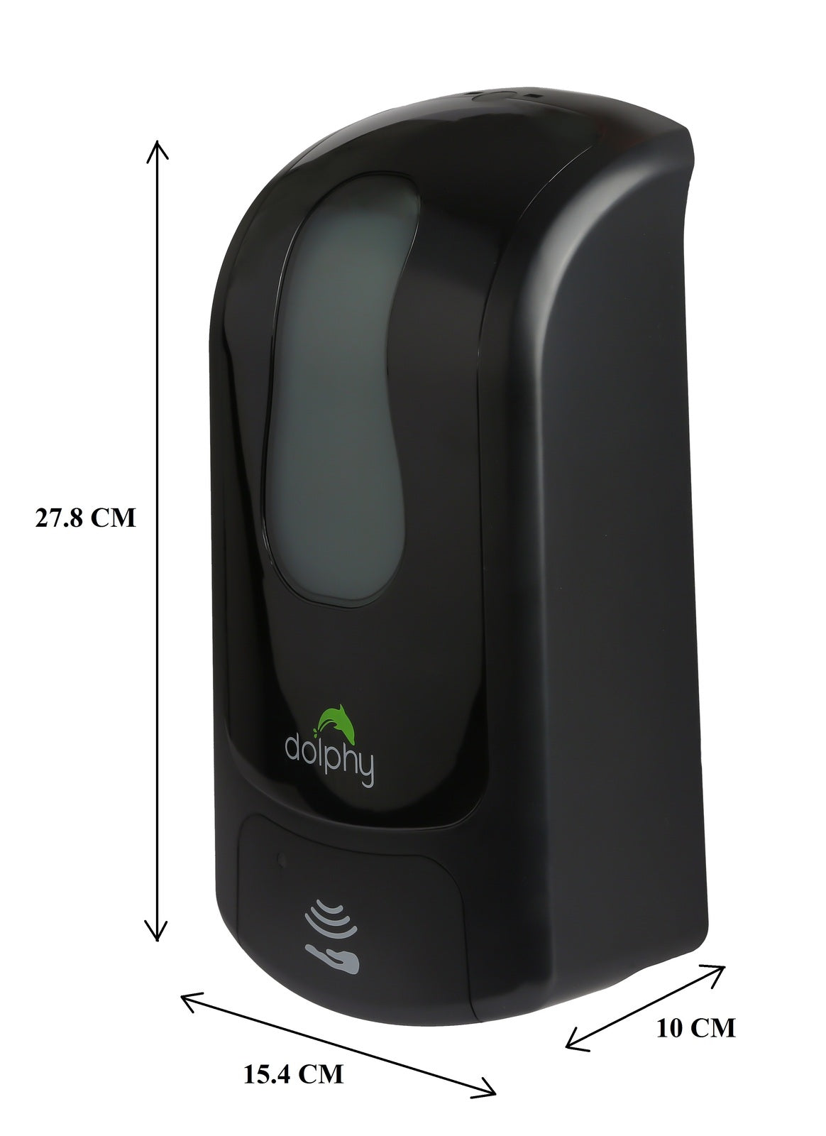 Dolphy Automatic Foam Sanitiser Dispenser 1000ML Black DSDR0052 Touch-Free Refillable ABS Plastic