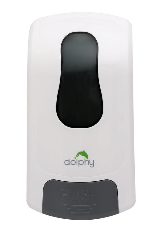 Dolphy Manual Soap-Sanitiser Dispenser 1000ML White Spray DSDR0055 ABS Plastic Refillable