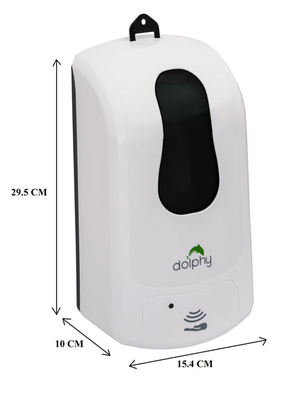Dolphy Classic Automatic Sanitiser Dispenser 1000ML White, Touch-Free, Refillable, ABS Plastic