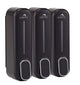Dolphy Manual Soap Dispenser 300ml Pack of 3 - Black, ABS Plastic, Wall Mount, Easy Refill