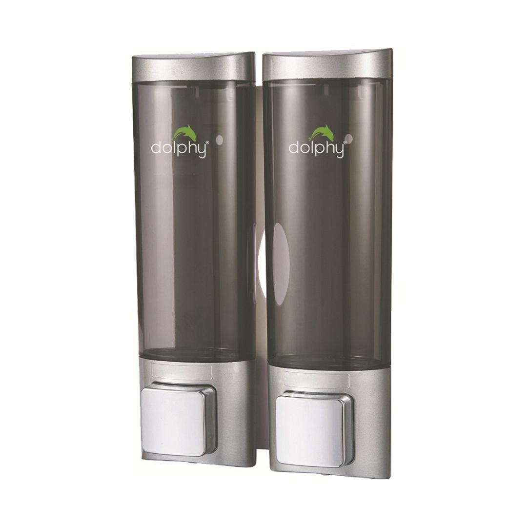 Dolphy Manual Liquid Soap Dispenser DSDR0085, 200ml x 2, Wall-Mounted, Transparent, Polycarbonate