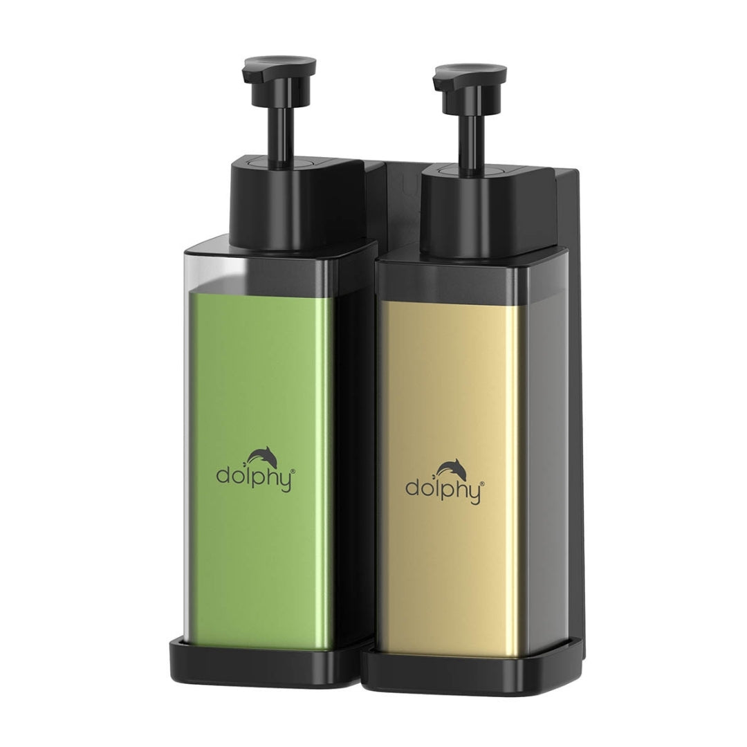 Dolphy Manual Soap Dispenser 300ml Pack of 2, Clear, ABS Plastic, DSDR0137, Versatile Use