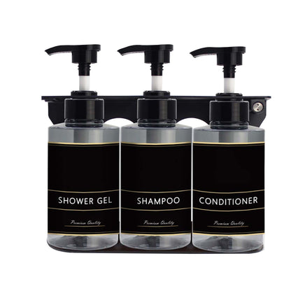 Dolphy Manual Liquid Soap Dispenser DSDR0150 - 300ml x 3, ABS & Stainless Steel, Wall-Mounted, Transparent