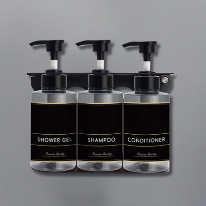 Dolphy Manual Liquid Soap Dispenser DSDR0150 - 300ml x 3, ABS & Stainless Steel, Wall-Mounted, Transparent