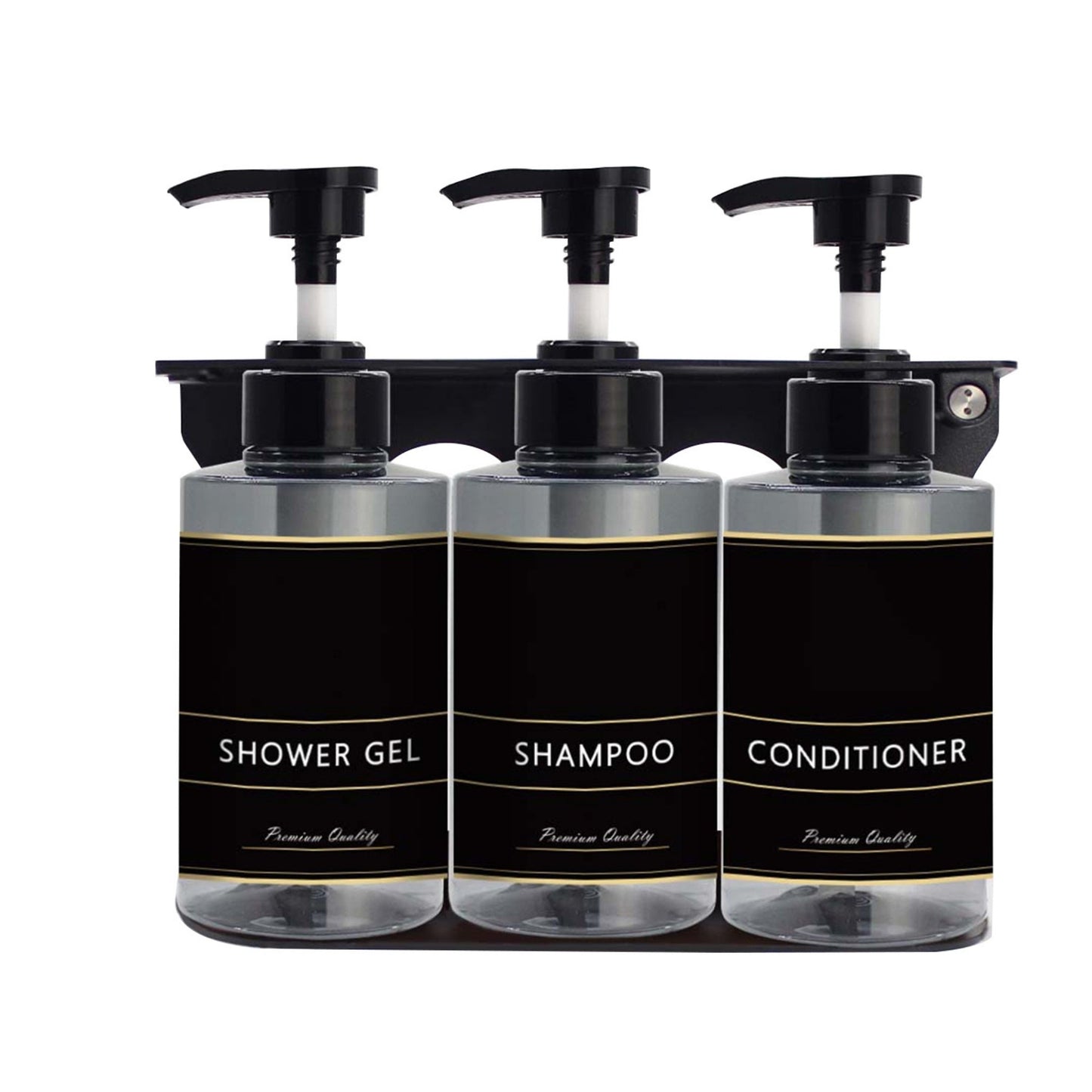 Dolphy Manual Liquid Soap Dispenser DSDR0150 - 300ml x 3, ABS & Stainless Steel, Wall-Mounted, Transparent