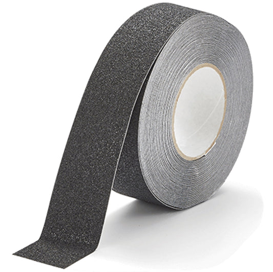 Anti-Slip Tape Black 25mm x 18m - Durable, Chemical Resistant, Indoor/Outdoor, 60-Grit Surface