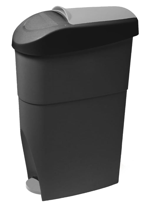 Sanitary Bin with Paddle Black and Gray - 18L - Auzzistore