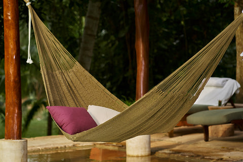 Outdoor undercover cotton Mayan Legacy hammock King size Cedar - Auzzistore