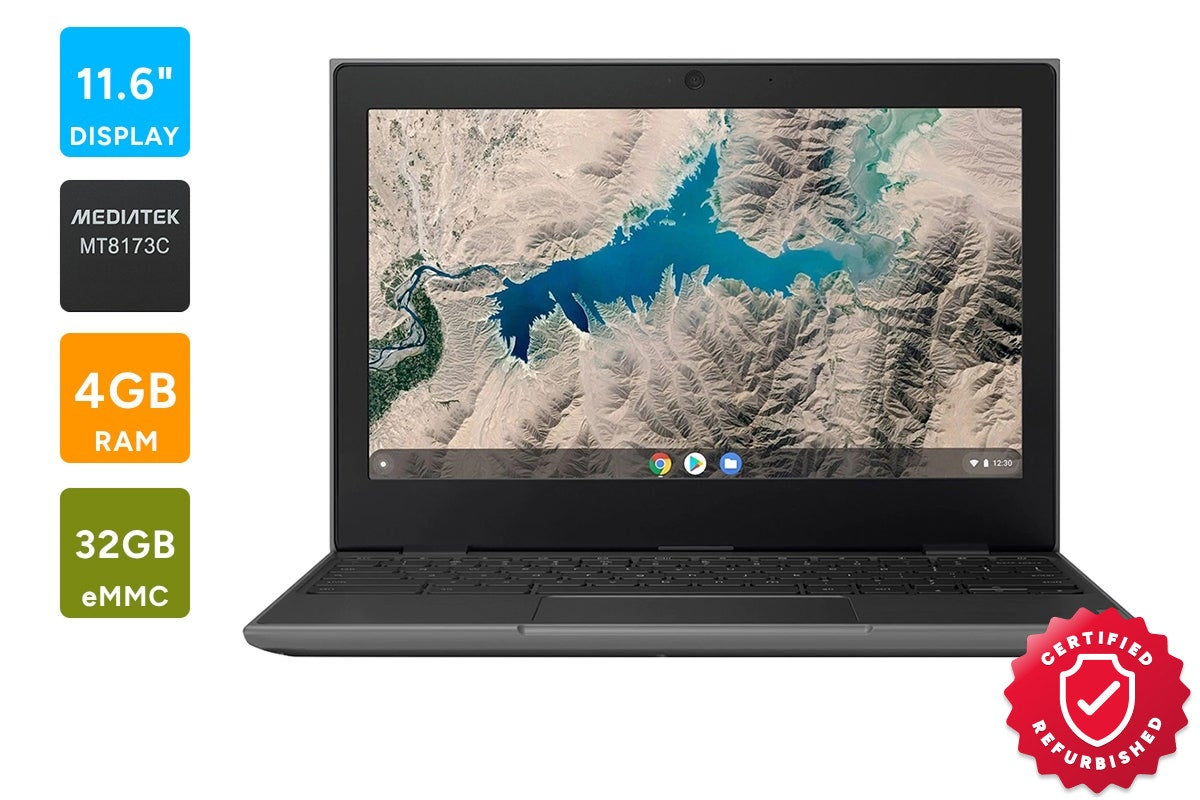 Lenovo 100e 2nd Gen 11.6" Chromebook (4GB, 32GB, Black, 82CD000VUS) - Refurbished