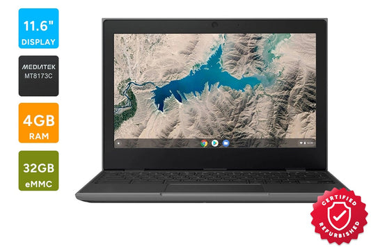 Lenovo 100e 2nd Gen 11.6" Chromebook (4GB, 32GB, Black, 82CD000VUS) - Refurbished