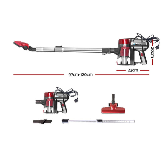 Devanti Stick Vacuum Cleaner Handheld Corded 450W Red – view 2