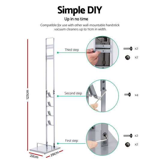 Artiss Freestanding Dyson Vacuum Cleaner Stand for V6 7 8 10 11 Silver – view 2