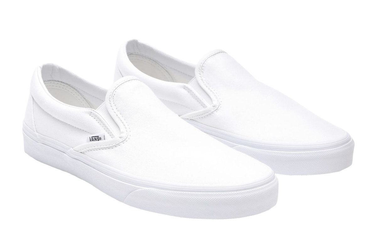 Vans Unisex Classic Slip-On Shoes - True White; Size 7 US