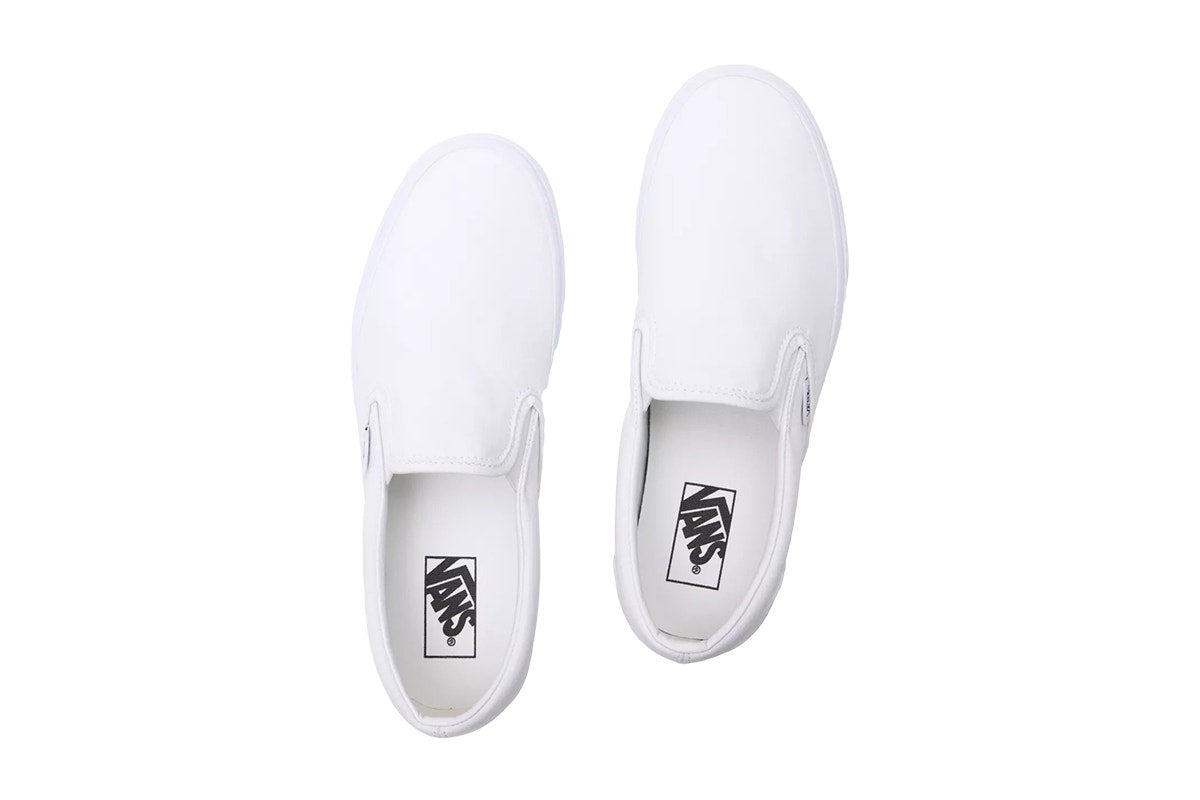 Vans Unisex Classic Slip-On Shoes - True White; Size 7 US