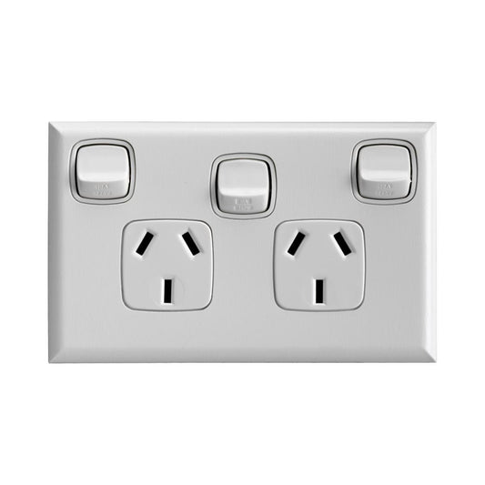 HPM Excel Double Powerpoint - 73x117mm Plastic - Extra Switch Benefit - Auzzistore