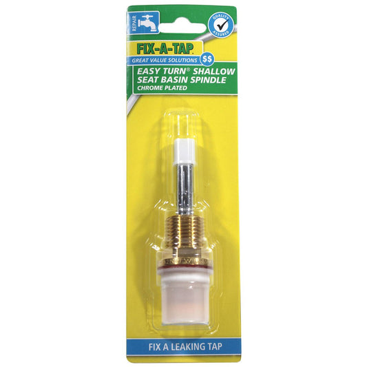 Fix a Tap 75mm Chrome Easy Turn Shallow Seat Basin Spindle - Lead-Free Brass - Smooth Operation – view 2 - Auzzistore