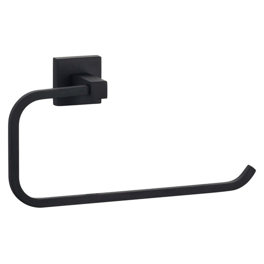 Mondella Matte Black Rococo Towel Ring - 245mm x 120mm x 60mm - Zinc