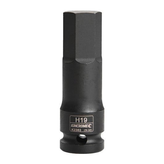 Kincrome 19mm 1/2" Drive Hex Impact Socket - Chrome Molybdenum Steel - Black - Auzzistore
