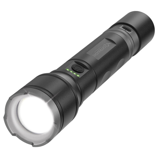 Ironhorse 1100lm Premium Hybrid Dual Power Torch Flashlight - 2000mAh Rechargeable - Black and Gun Metal - Waterproof - Adjustable Focus – view 2