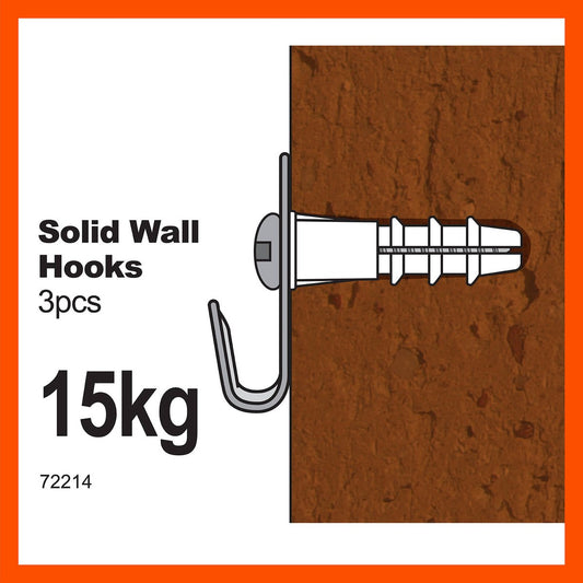 Everhang 15kg Solid Wall Picture Hanging Hook 3 Pack Steel Durable – view 2