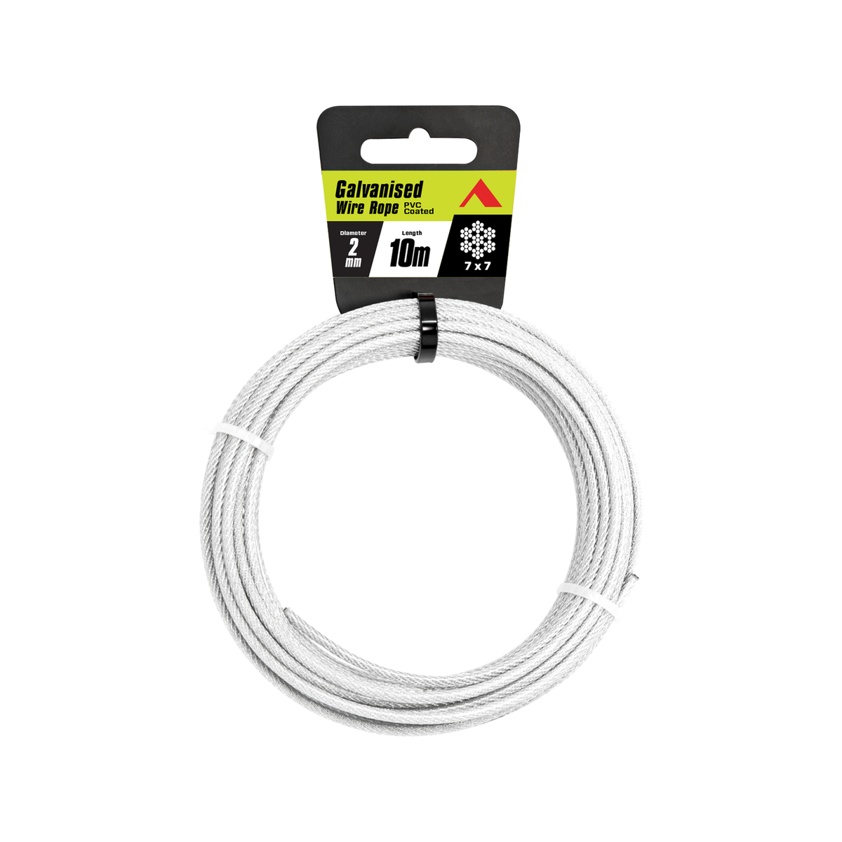 Pinnacle 2mm Galvanised PVC Coated Wire Rope 10m Durable UV Stabilised