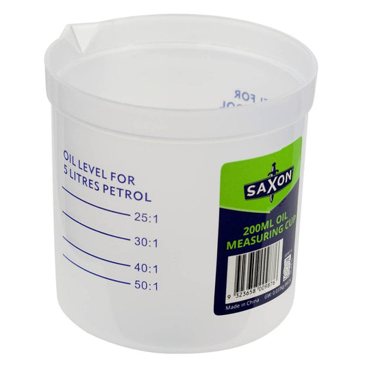 Saxon 200ml Measuring Cup - Oil Measurement Tool - 25:1 to 50:1 Ratios