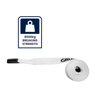 Grunt 75mm x 9m Nylon Snatch Strap - 8,000kg Breaking Strength - Durable Towing Solution