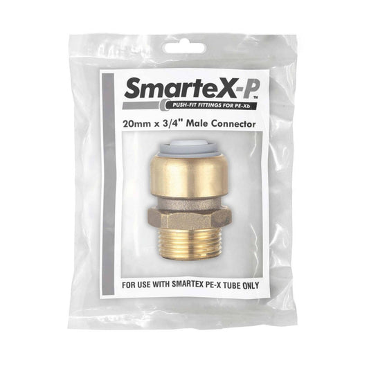 Smartex Pex Male Connector - 20 x 20mm - Lead Free Brass - Push-Fit – view 2 - Auzzistore