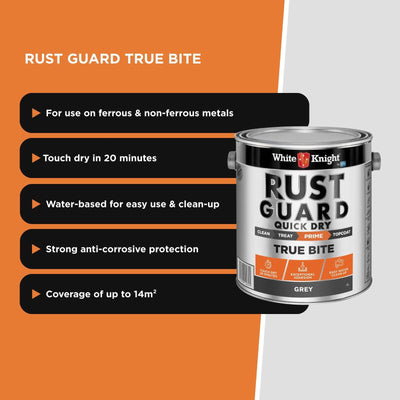 White Knight Rust Guard Grey Primer Paint 4L - Quick Dry - Anti-Corrosive