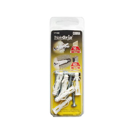 Cobra Triple Grip Anchor Screws 5 Pack - 4.0mm - Easy Installation - Superior Holding Power