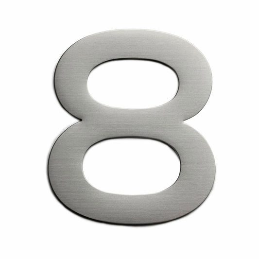 Sandleford 150mm Stainless Steel House Number 8 - Silver - Rust Resistant