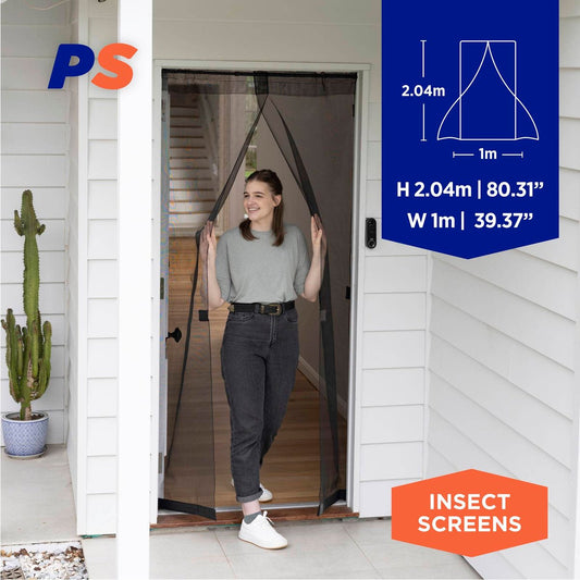 Permastik Pressure Mounted Door Curtain 2.04m x 1m Fibreglass Insect Screen – view 2 - Auzzistore