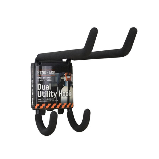 Storease Black Dual Utility Hook - Heavy Duty Steel - 18kg Capacity